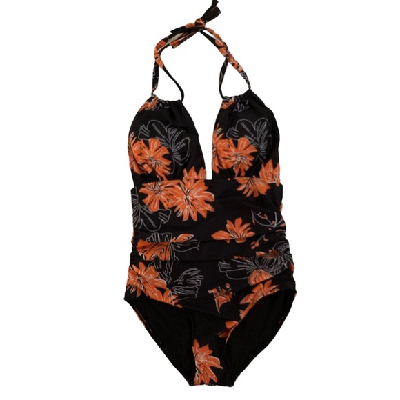 Ruched halter tummy control one piece bathing suit - Picture 4 of 4